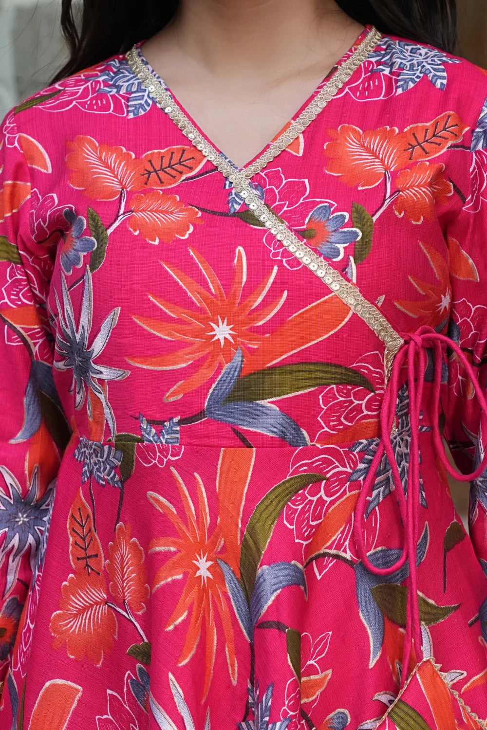 Vartican Bandhgala Anarkali Pink